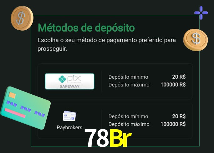 O cassino 78Br oferece uma grande variedade de métodos de pagamento